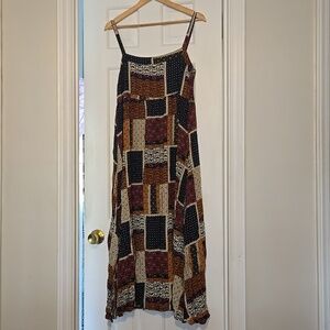 NATURAL LIFE Multi-Color Patchwork Maxi Slip Dress